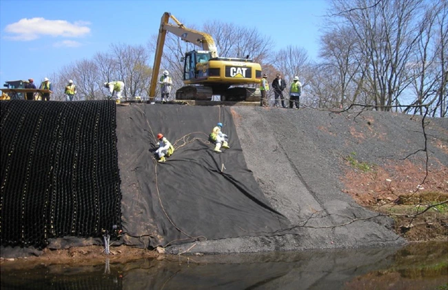 Preparing for geotextile insertion at the BoRit Asbestos Site in Ambler, PA.